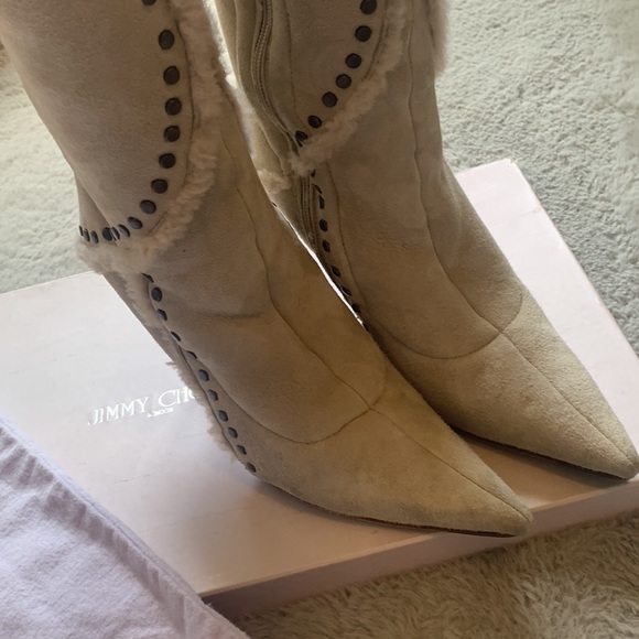 Jimmy Choo Natural Shearling Boots - Picture 6 of 12